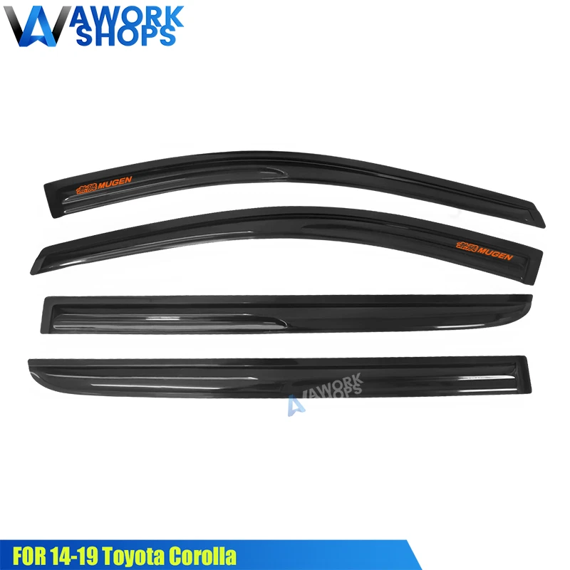 Fits 05-10 Honda Odyssey Window Visors Shade Rain Guard Vent w/ Orange Mugen - Imagem 2 de 4