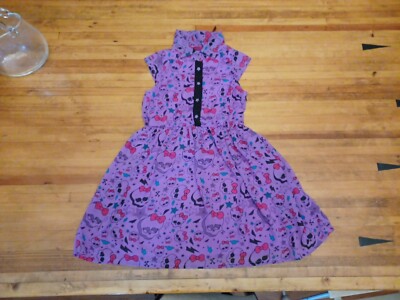 monster high L 10-12 dress, purple skulls, lightning bolts, bats, 2013