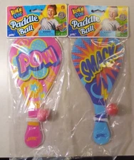 2 Paddle Ball Kool 'N Fun Ja-Ru Toy #1994  Multi Colors  5 1/2 x 14.