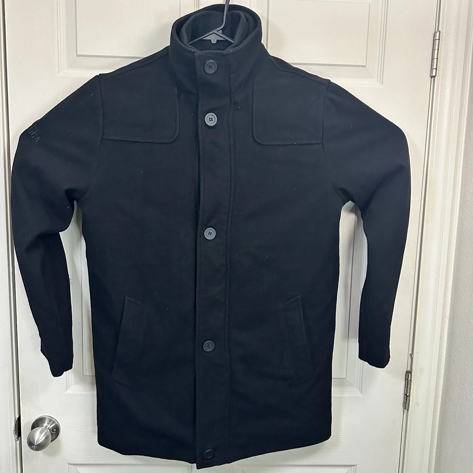 Stormtech Men Performance Jacket Large Black - Full Zip Buttons Wool polyester