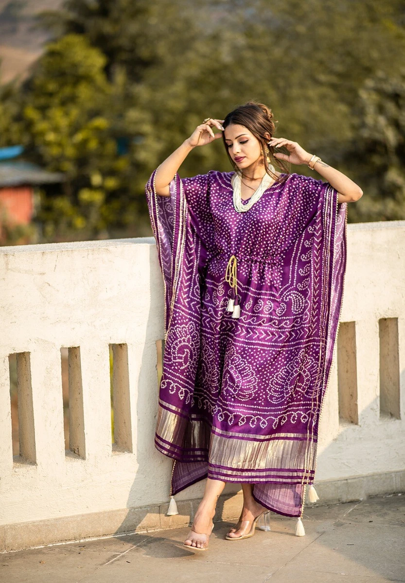 Purple Kaftan-dress-Hippy-Boho-Maxi-Plus-Size-Women-Caftan-Tunic