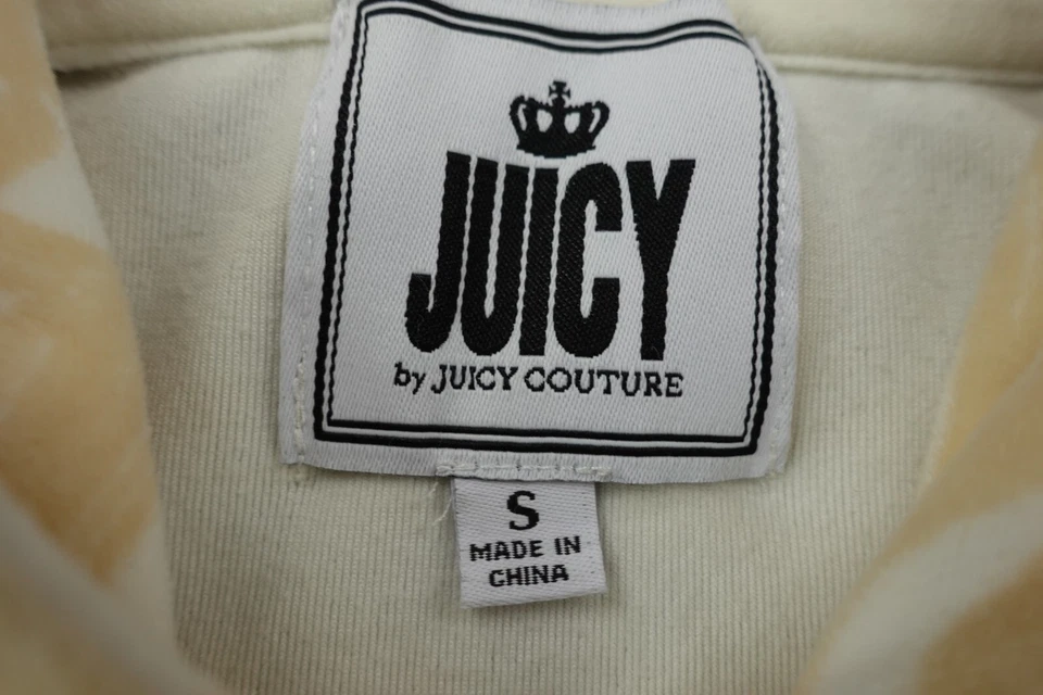 Juicy Couture Tracksuit Hoodie Sweatpants Women Small Marble Print Velour Zip - Image 3 of 4