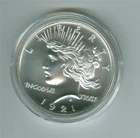 INTAGLIO MINT 1921 PEACE DOLLAR TRIBUTE 1 OZ .999 HIGH RELIEF SILVER ROUND GEM