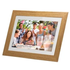NEW Frameo 7" Smart WiFi Digital Photo Video Frame White Oak