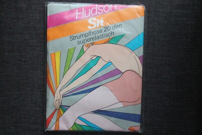 Vintage Hudson Sit Strumpfhose Gr. 40-42 Mandel 20 den Superelastisch Neu OVP