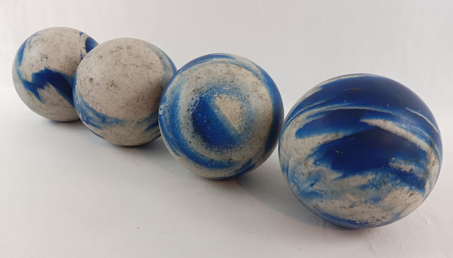 Vintage Candlepin Bowling Balls 2lb 6oz Set of 4 Blue eBay