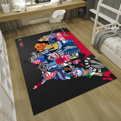 Basketball Rug,Nba Team Rug,Nba Map Rug,Sport Rug,Kids Room Rug,Custom Rug,Hypeb