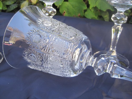 COPA DE VINO DE CRISTAL DE PLOMO CORTADA A MANO BOHEMIA DE COLECCIÓN 12 OZ 6 PIEZAS, 360 ML - Imagen 4 de 5
