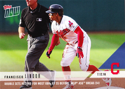 Francisco Lindor Indians XBH Record By SS Before ASG 2018 Topps NOW 453 SP /222