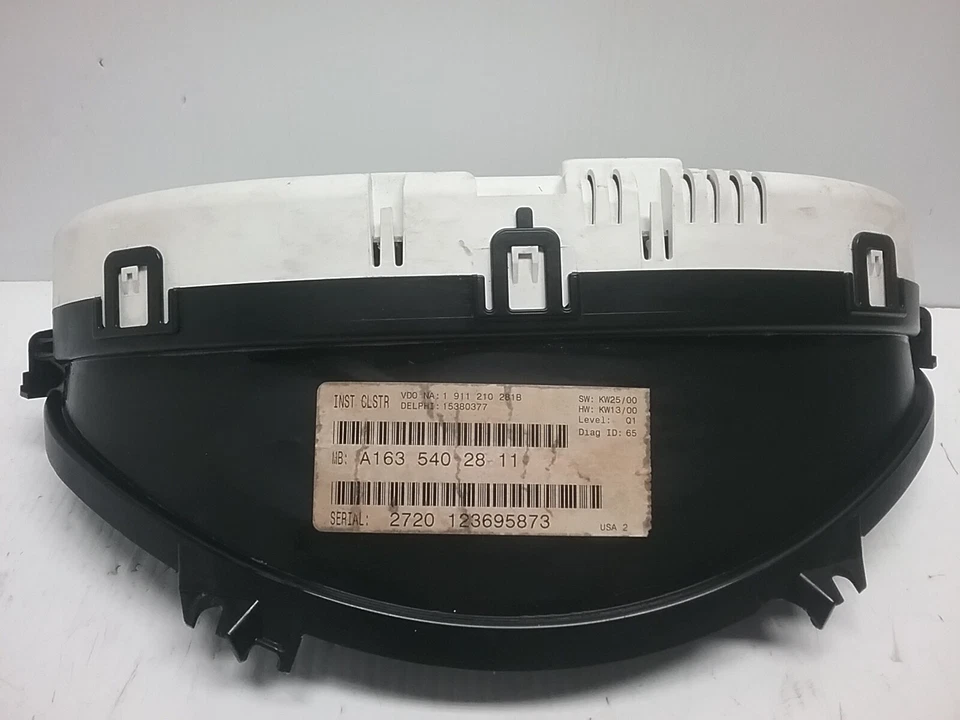 Mercedes Benz ML320 2000-2001 velocímetro grupo A 163 540 28 11 (196 k millas) Foto 4 de 4