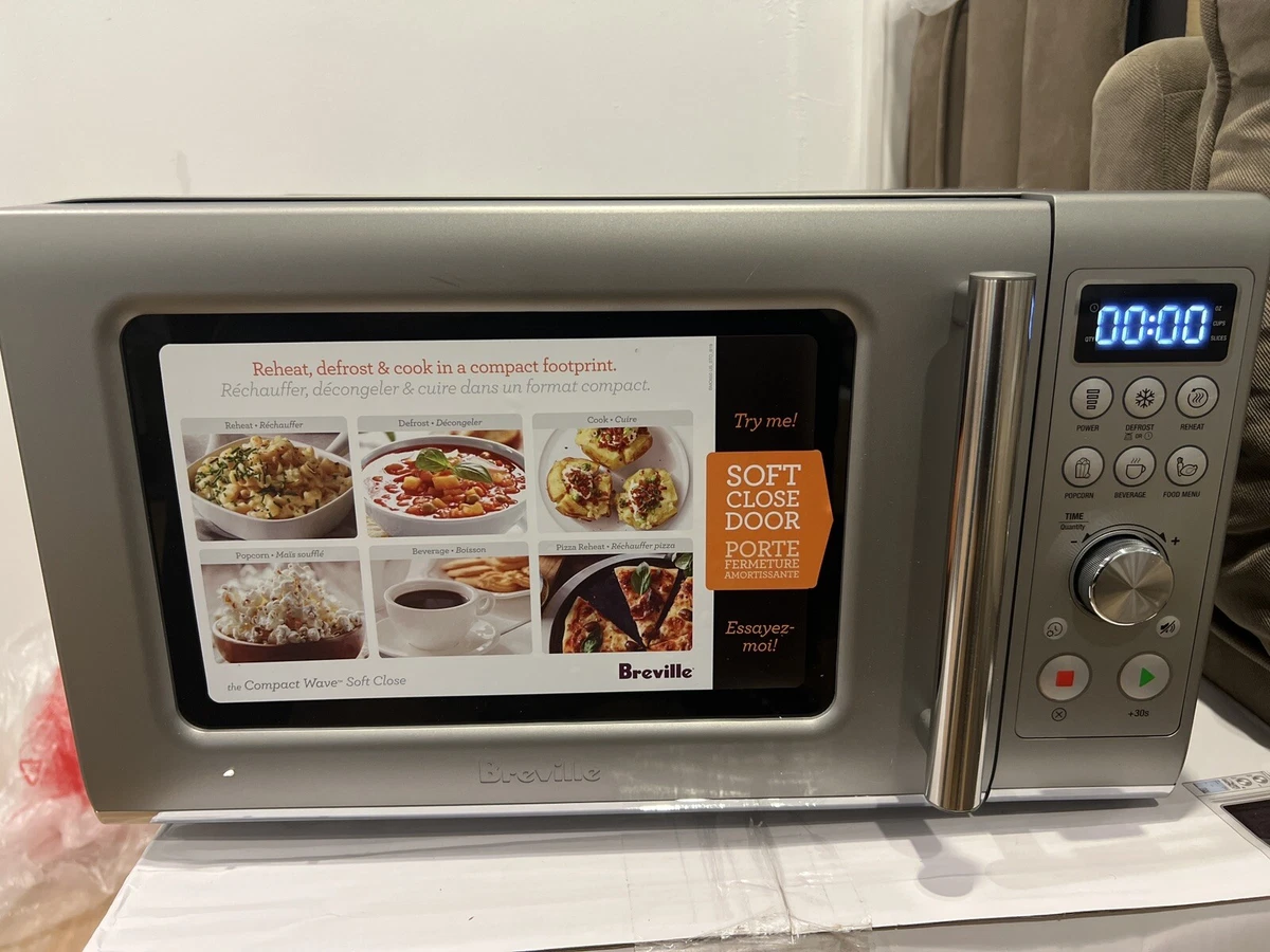 Breville BMO650SIL the Compact Wave Soft Close Countertop Microwave Oven,  Silver