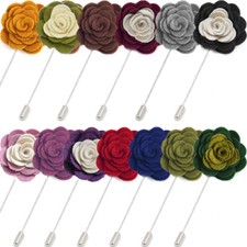 CAMELLIA LAPEL PIN Handmade Wool Fabric Flower Rose Brooch Jacket Wedding Party