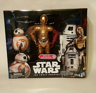 TARGET EXCLUSIVE STAR WARS THE FORCE AWAKENS 12'' DROID 3-PACK BB-8 C-3PO R0-4LO 