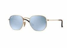 New Ray Ban Sunglasses HEXAGONAL RB 3548N 001/30 54MM ARISTA/GREY FLASH LENS