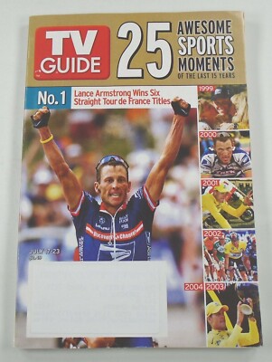 TV Guide magazine LANCE ARMSTRONG COVER Awesome Sports Moments Jul 17 2005 issue