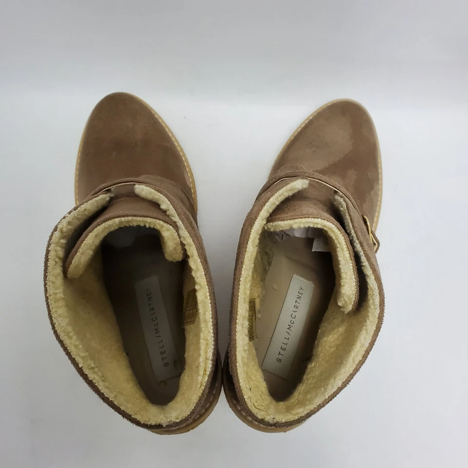 Botín Stell McCartney beige gamuza imitación piel de oveja forrado goma cuña talla 40 Foto 4 de 4