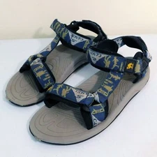 Camel Crown Mens Hook and Loop Sandals Waterproof Size 8 Blue Patterned