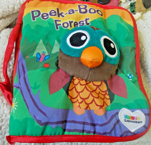 Tomy Lamaze Baby Fabric Book Peek A Boo Forest Owl Crinkle Toddler
