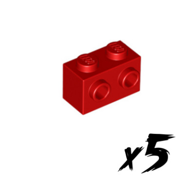 5x LEGO 11211   1x2 Stein modifiziert   rot   red