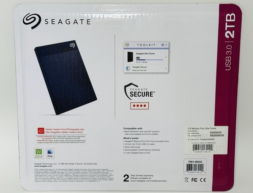 Seagate Backup Plus Ultra Touch 2TB USB 3.0 Seagate Rescue Edition - New Sealed - Afbeelding 2 van 3