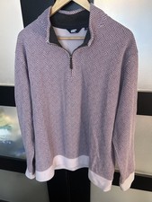 Lands' End Men's Print Bedford Rib Quarter Zip Sweater Sz. XL 46-48