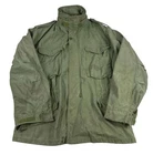 Vintage 60s Distressed Vietnam M65 Field Jacket OG-107 Military Scovill Large