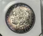 1890-S Rare Date  Gem BU- Beautiful Coin With Rainbow Toning!