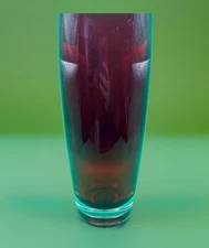 Vintage Red❤️Bohemian 24% Lead Crystal Vase Czech Republic Larger Beautiful