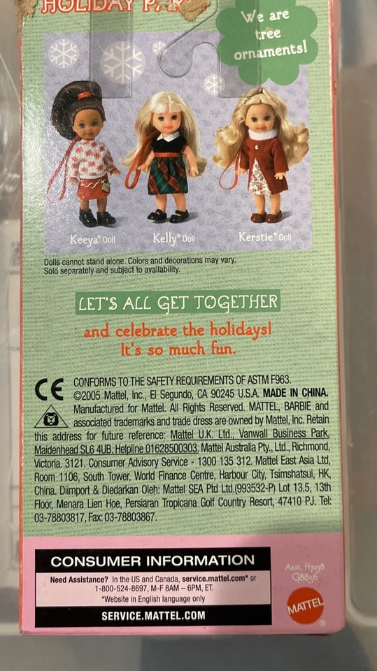 Barbie Kelly Club MUÑECA KERSTIE Fiesta Navidad 2005 IOB LEER Foto 2 de 2