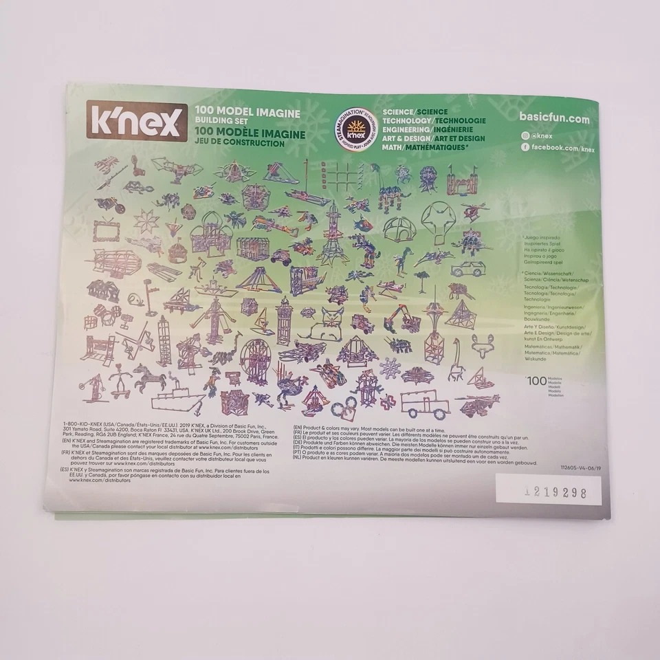 K'Nex 100 Model Imagine Building Instructions Manual Directions ONLY Knex - Image 2 of 4