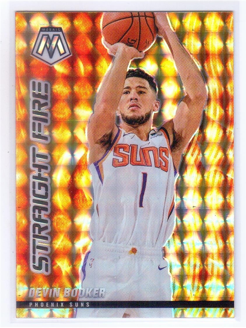 Devin Booker 2020-21 Panini Mosaic Straight Fire Prizm Phoenix Suns SP