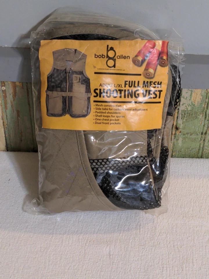 Bob Allen Vest Adult L/ XL Brown Canvas Mesh  Hunting Shootingj - Image 3 of 4