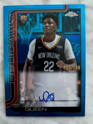 Derik Queen Blue Refractor RC Auto 2025-26 Topps Chrome #TCAR-DQ