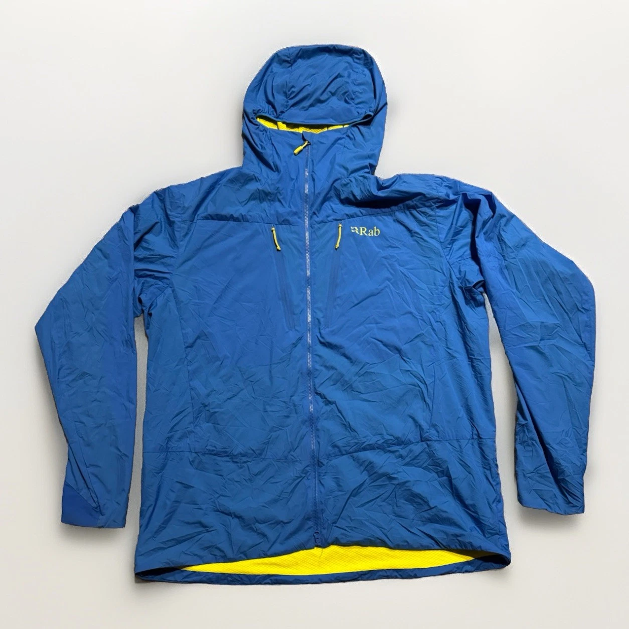 RAB Mens XXL Vapour-Rise Alpine Light Jacket Blue Full Zip Hoody Thermal Layer
