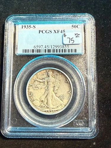 1935 S WALKING LIBERTY HALF DOLLAR PCGS XF 45