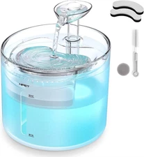 WF100 Cat Water Fountain 1.6L/54oz Automatic Pet Dispenser Quiet Pump 2 Modes