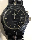 Vintage 90's Seiko Kinetic Auto Wristwatch 5M62-OC80 Blk Dial Gold Marker Hands!