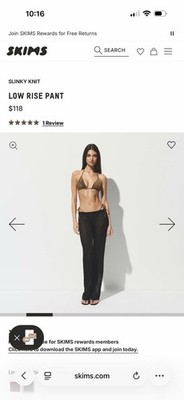 New Skims slinky knit  LOW RISE PANT size medium Obsidian Kardashian