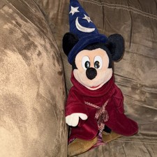 Disney Vintage Sorcerer Mickey Mouse Plush Stuffed Animal Toy Collectible 16 In