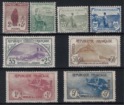 FRANCE 1ère SERIE ORPHELIN N° 148/155 NEUVE * GOMME AVEC CHARNIERE - COTE 3600 € - Photo 1/4