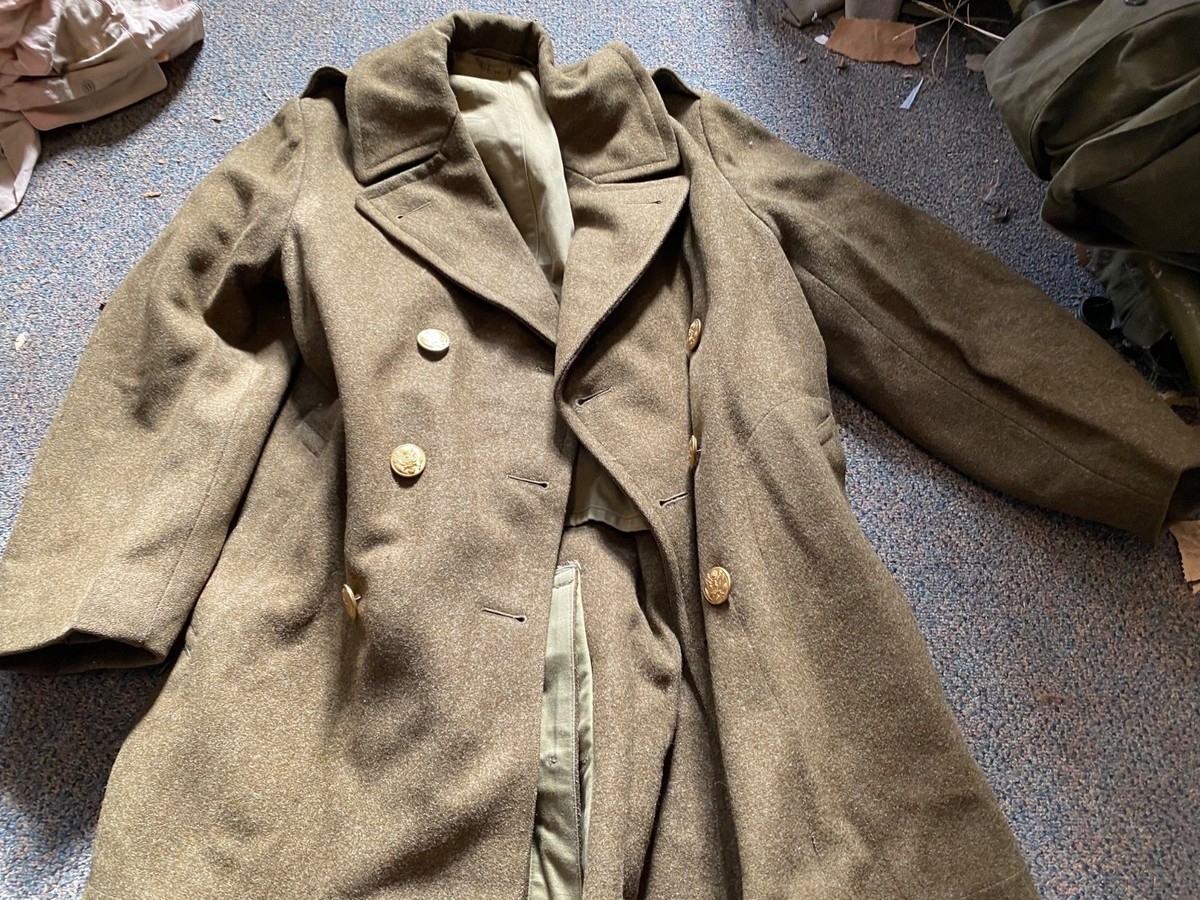ORIGINAL WWII US ARMY WINTER M1938 GREATCOAT OVERCOAT- LARGE 44R