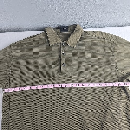 Nike Golf Mens DriFit Polo Large Brown Geometric Outdoor Sports Logo - Picture 7 of 8