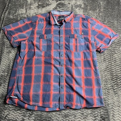 Angelo Litrico Mens Short Sleeve Slim Fit Shirt Size 2XL Blue Check