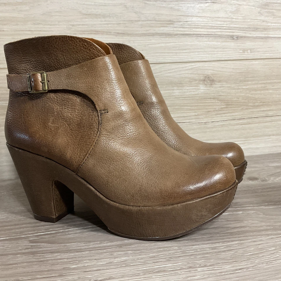 Botines de cuero marrón con plataforma Kork Ease Ramona 8 39 Foto 3 de 4