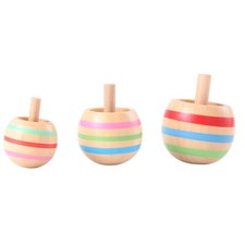 2X(3pcs Wooden   Top Kids Toy 3 Sizes for Children Above 3 Years Old J9Q2)1175