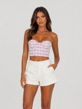 Zara tweed cropped corset top nwt Size S