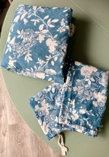 Ralph Lauren Indigo Cottage Duvet Sham Set Queen/Full Blue Floral Excellent