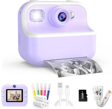 Kids Instant Print Camera 1080P HD Dual Lens Portable Toy