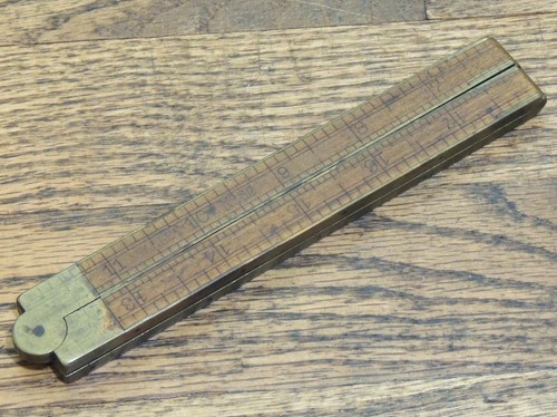 STANLEY No. 62 BRASS BOUND FOLDING CARPENTER’S RULE-ANTIQUE HAND TOOL-RULER