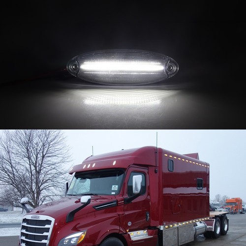 For Freightliner Cascadia OE-Fit Clear White LED Roof Clearance Marker Light 5PC - Picture 7 of 11
